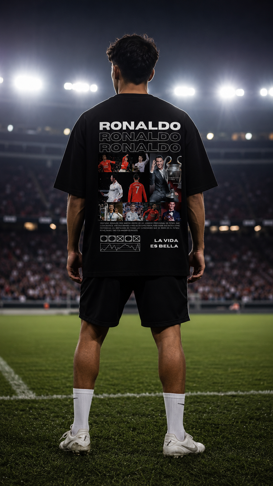 CR7  Icons Oversized Graphic T-Shirt – Black