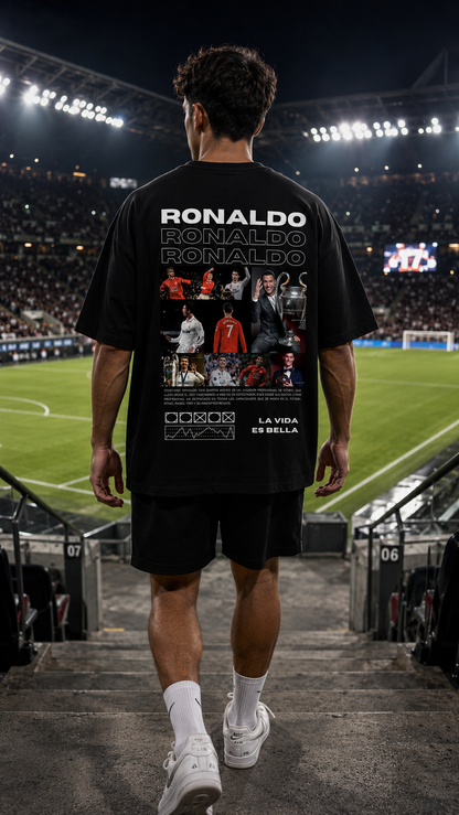 CR7  Icons Oversized Graphic T-Shirt – Black