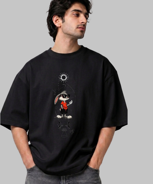 Cosmic Bunny Oversized Graphic Tee