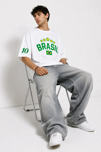 Brasil Champions Oversized White T-Shirt